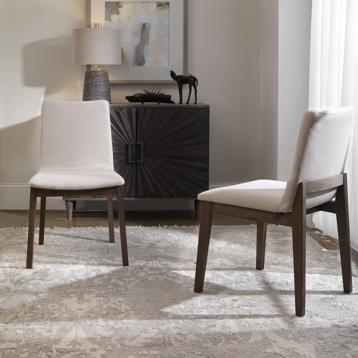 Delano Armless Chair, Walnut, 2 PER BOX, Priced Each - durable construction for long-lasting use | Image 1 | InSTYLE Home & Rugs