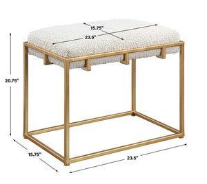 Paradox Small Bench, Gold - perfect for entryways or patios | Image 7 | InSTYLE Home & Rugs