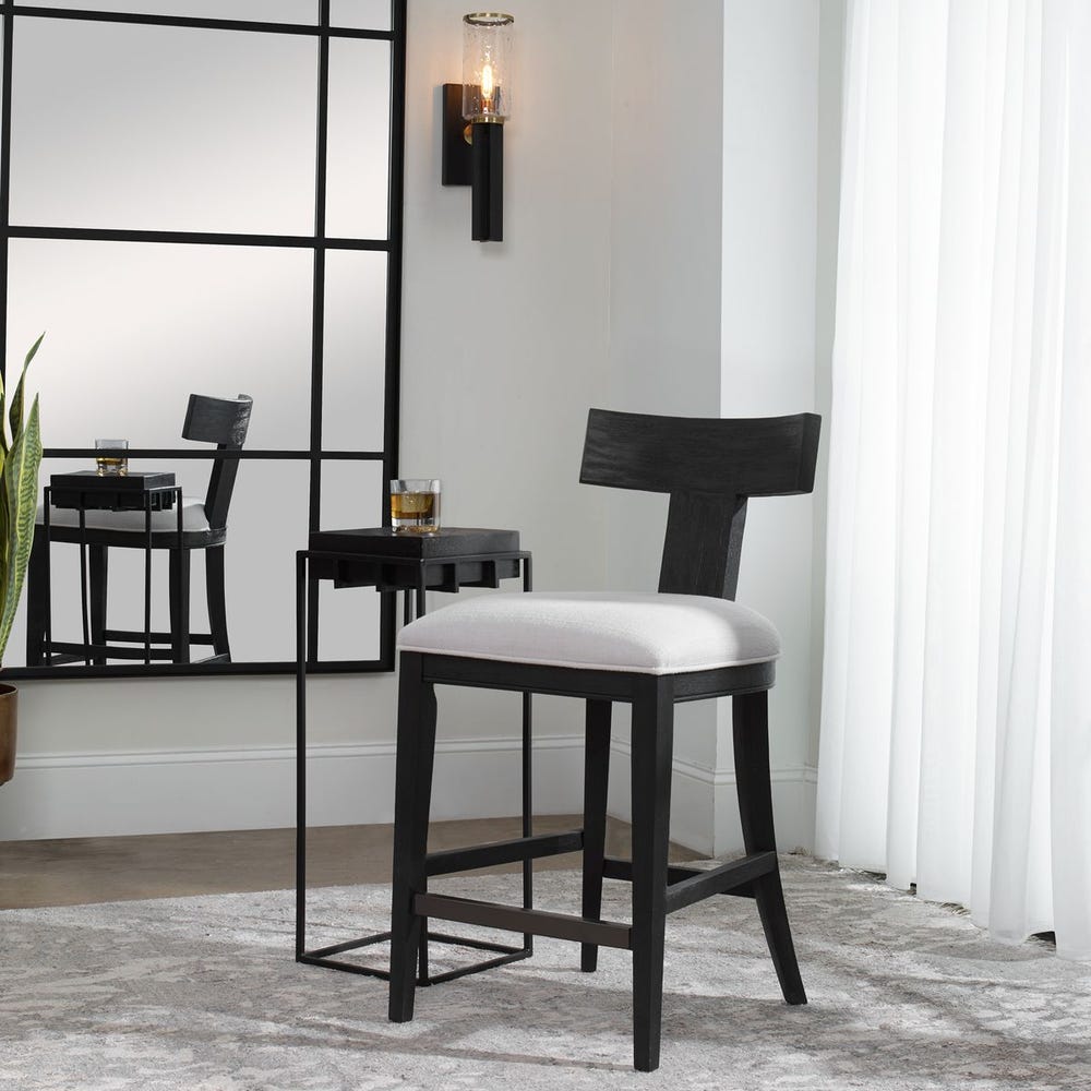 Idris Counter Stool, Charcoal - ergonomic design for comfort | Image 5 | InSTYLE Home & Rugs