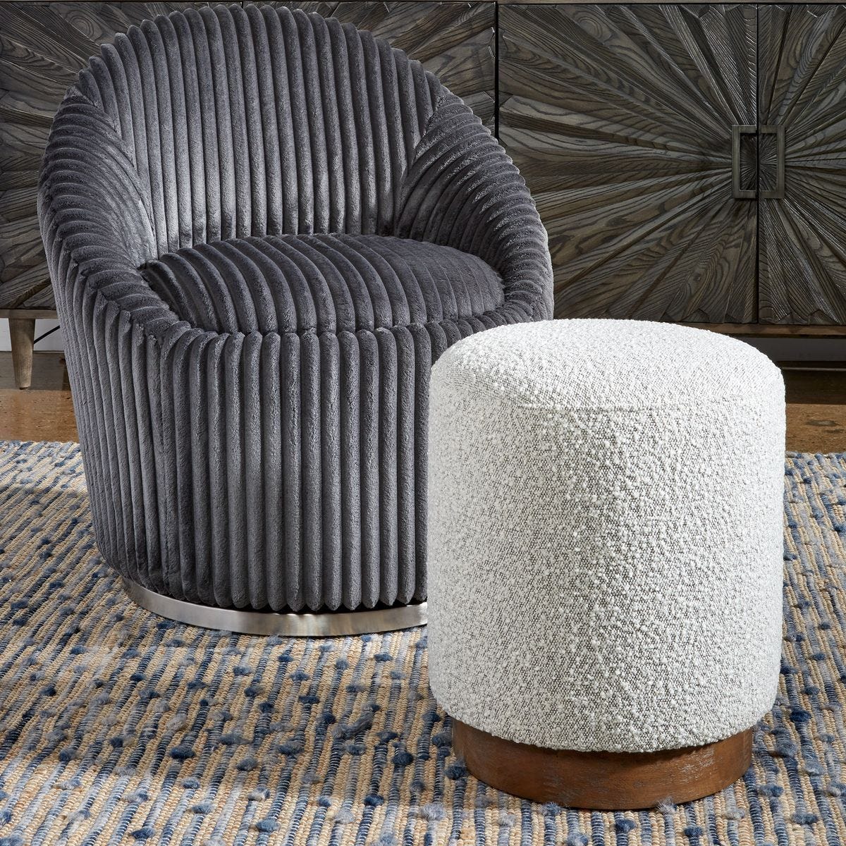 Avila Ottoman, Gray - chic ottoman for living rooms | Image 5 | InSTYLE Home & Rugs