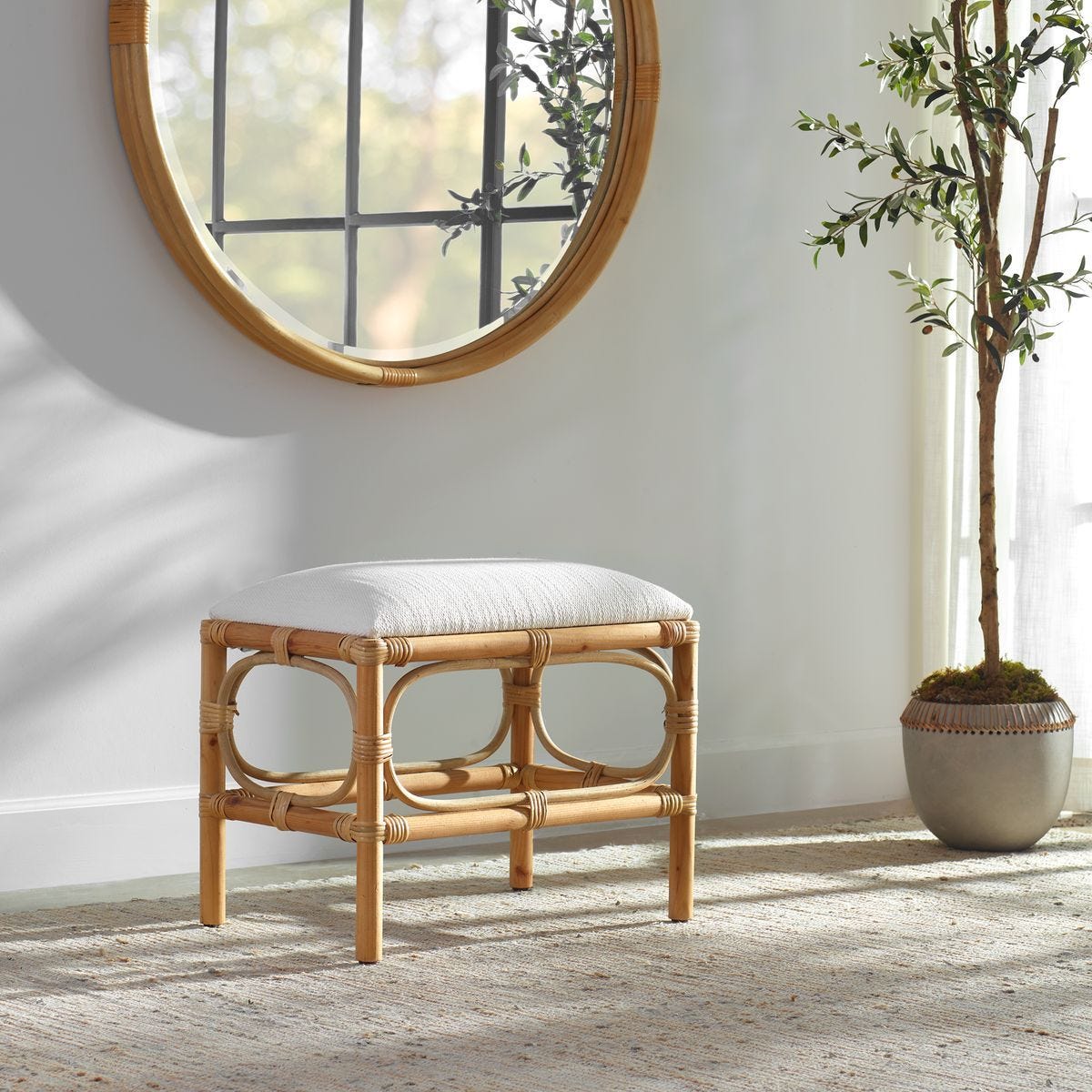 Laguna Small Bench, White - stylish bench for any space | Image 1 | InSTYLE Home & Rugs