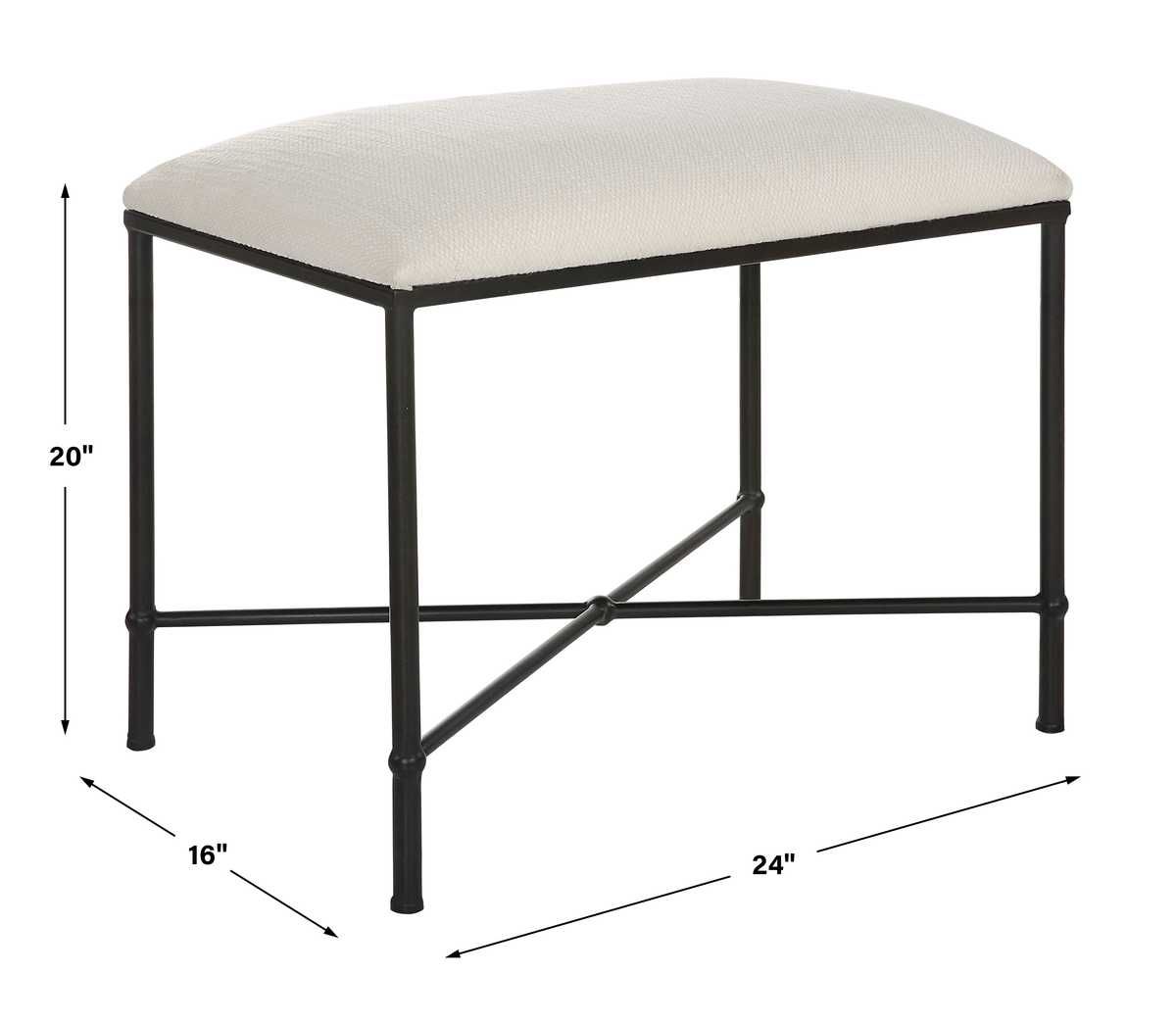 Avenham Small Bench, Black - stylish bench for any space | Image 6 | InSTYLE Home & Rugs