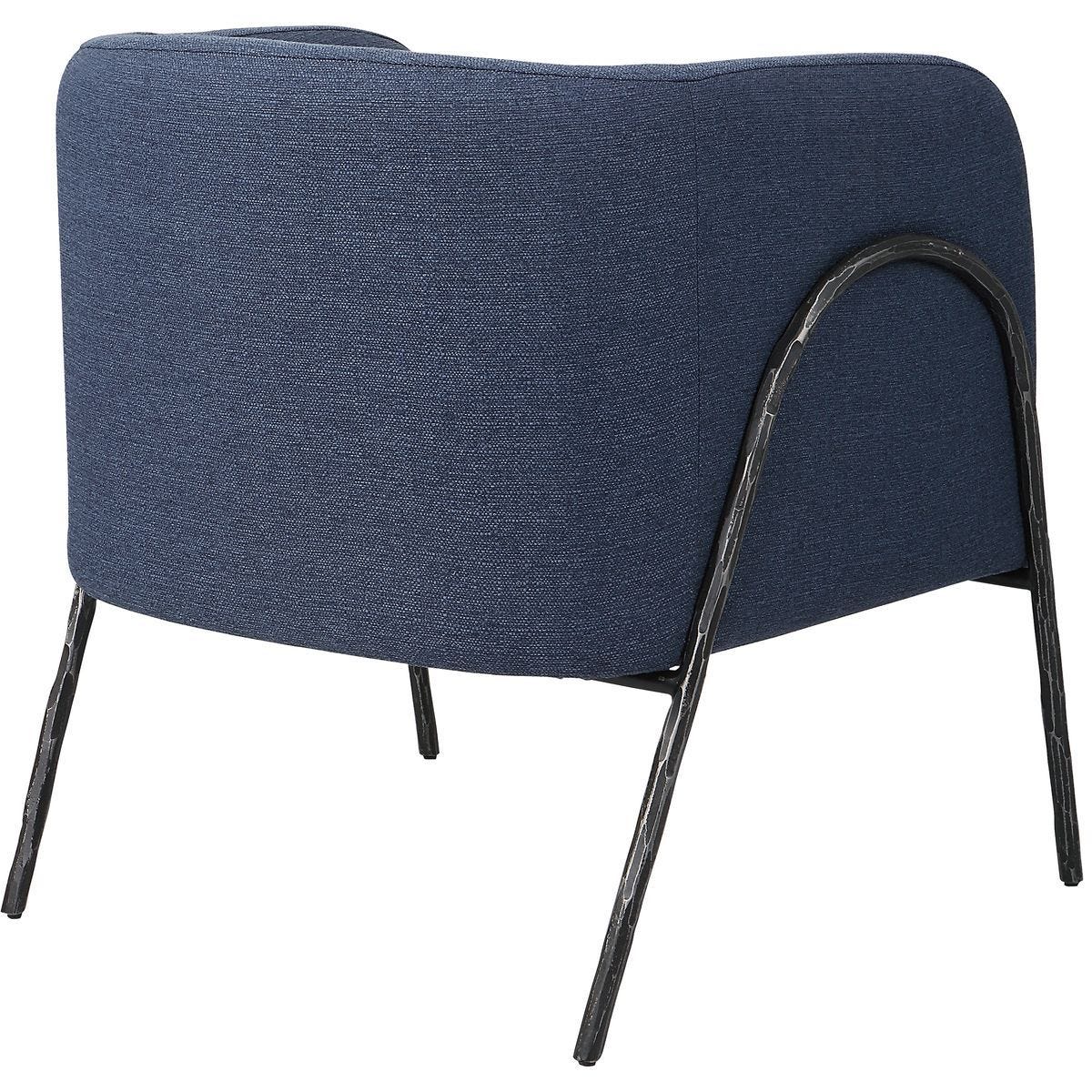 Jacobsen Accent Chair, Denim - modern accent chair with comfortable cushioning and sleek design | Image 4 | InSTYLE Home & Rugs