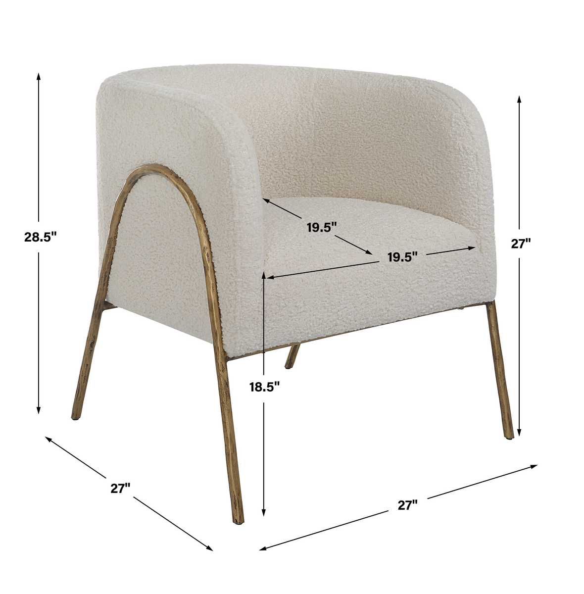 Jacobsen Accent Chair, Natural Shearling - modern accent chair with comfortable cushioning and sleek design | Image 8 | InSTYLE Home & Rugs