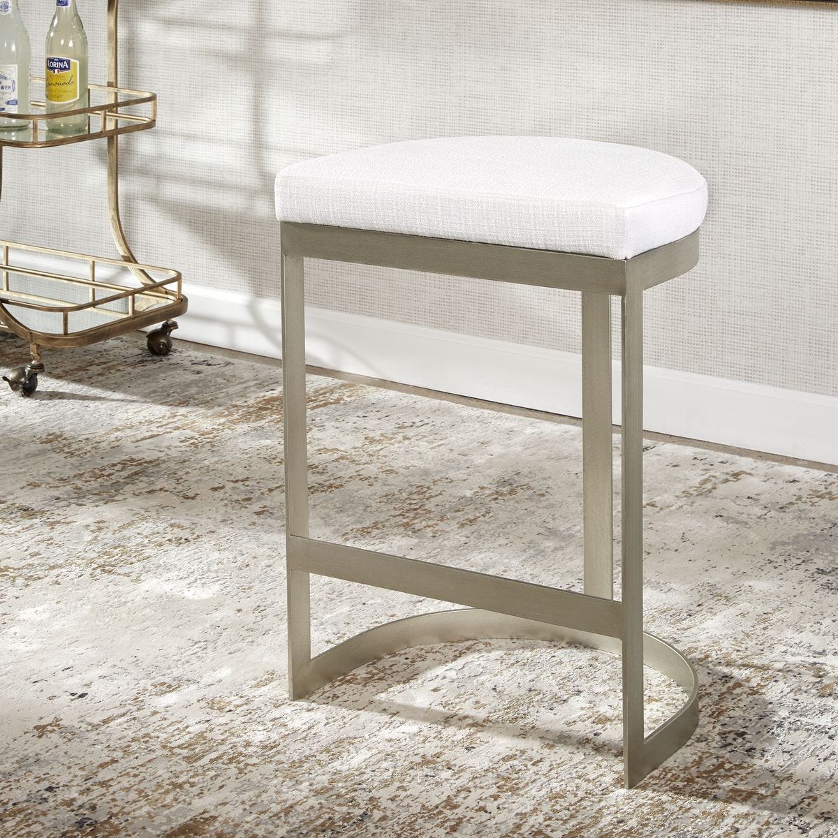 Ivanna Counter Stool, Silver - perfect for modern counters | Image 8 | InSTYLE Home & Rugs
