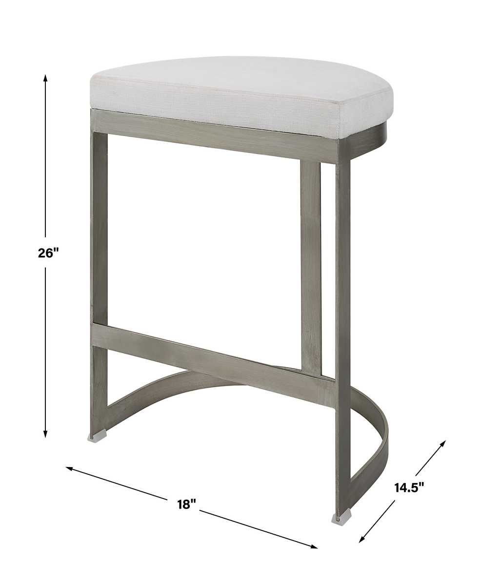 Ivanna Counter Stool, Silver - perfect for modern counters | Image 9 | InSTYLE Home & Rugs