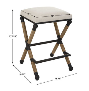 Firth Counter Stool, Oatmeal - perfect for modern counters | Image 8 | InSTYLE Home & Rugs