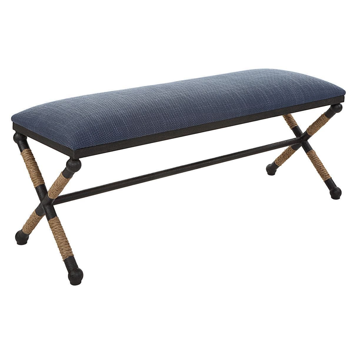Firth Bench, Navy - stylish bench for any space | Image 3 | InSTYLE Home & Rugs