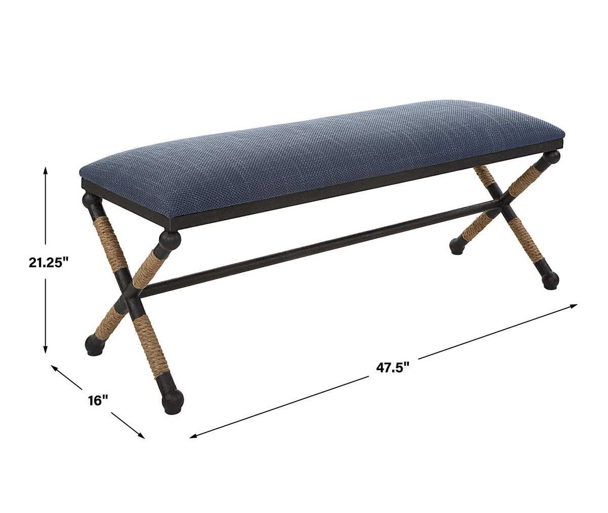 Firth Bench, Navy - stylish bench for any space | Image 9 | InSTYLE Home & Rugs