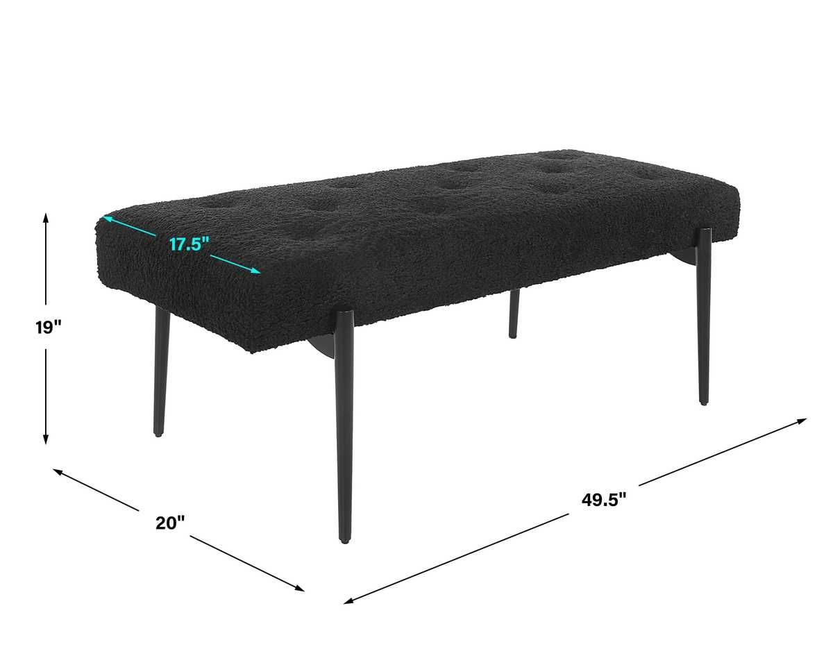 Olivier Bench, Black - perfect for entryways or patios | Image 8 | InSTYLE Home & Rugs