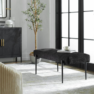 Olivier Bench, Black - perfect for entryways or patios | Image 1 | InSTYLE Home & Rugs