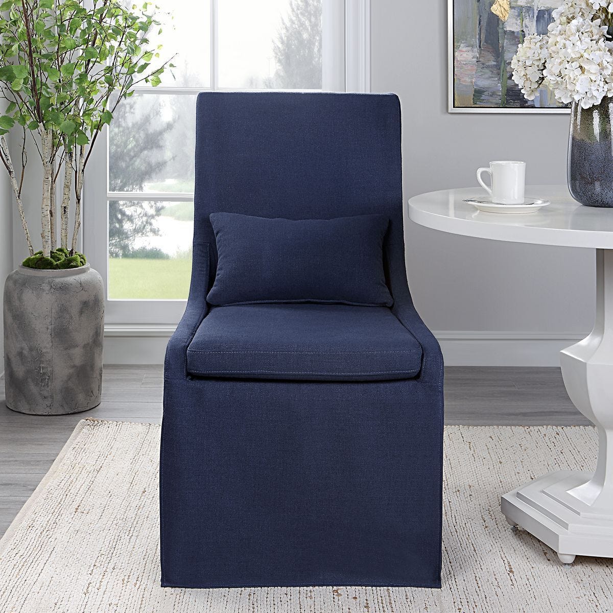 Coley Armless Chair, Denim - durable construction for long-lasting use | Image 1 | InSTYLE Home & Rugs