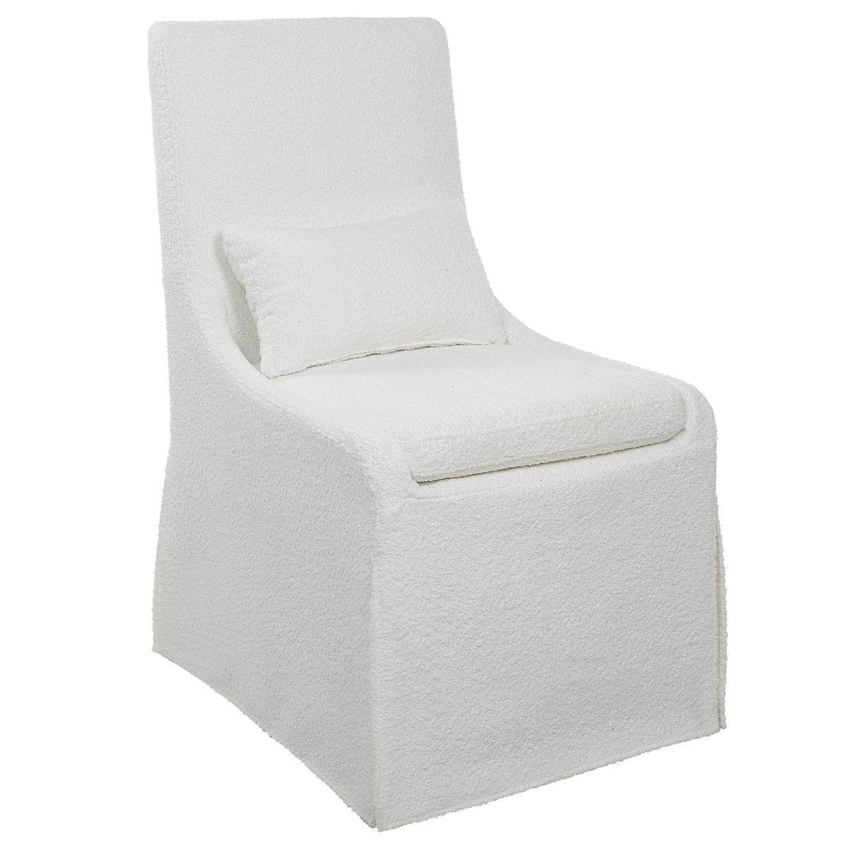 Coley Armless Chair, White - comfortable seating for dining and office spaces | Image 3 | InSTYLE Home & Rugs