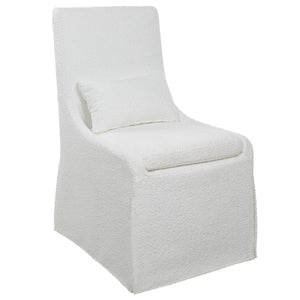 Coley Armless Chair, White - comfortable seating for dining and office spaces | Image 3 | InSTYLE Home & Rugs