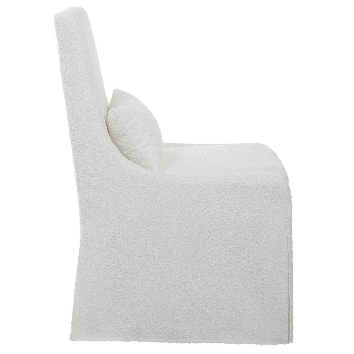 Coley Armless Chair, White - comfortable seating for dining and office spaces | Image 4 | InSTYLE Home & Rugs