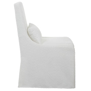 Coley Armless Chair, White - comfortable seating for dining and office spaces | Image 4 | InSTYLE Home & Rugs