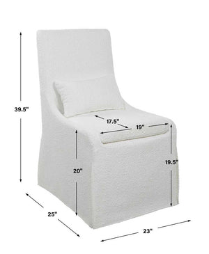 Coley Armless Chair, White - comfortable seating for dining and office spaces | Image 8 | InSTYLE Home & Rugs
