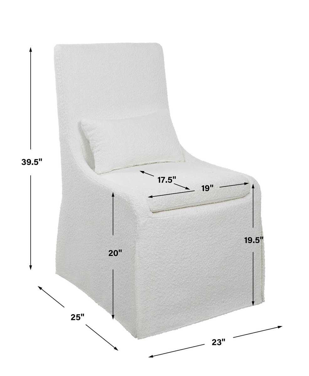 Coley Armless Chair, White - comfortable seating for dining and office spaces | Image 8 | InSTYLE Home & Rugs