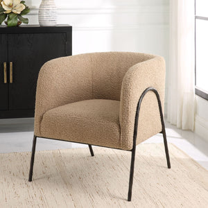 Jacobsen Accent Chair, Latte Shearling - stylish accent chair to elevate your living room decor | Image 1 | InSTYLE Home & Rugs