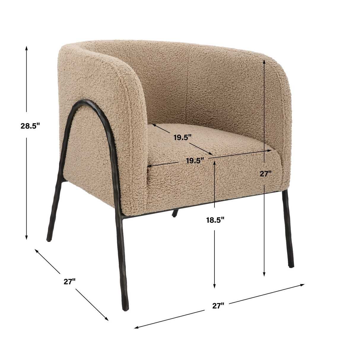 Jacobsen Accent Chair, Latte Shearling - stylish accent chair to elevate your living room decor | Image 6 | InSTYLE Home & Rugs