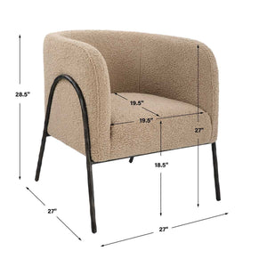 Jacobsen Accent Chair, Latte Shearling - stylish accent chair to elevate your living room decor | Image 6 | InSTYLE Home & Rugs