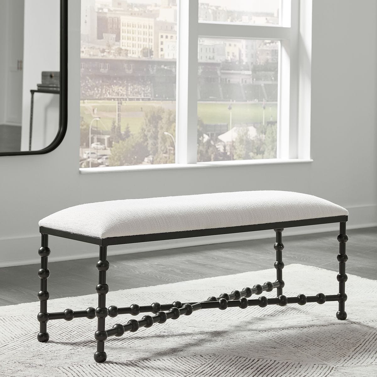 Iron Drops Bench - durable bench with modern style | Image 1 | InSTYLE Home & Rugs