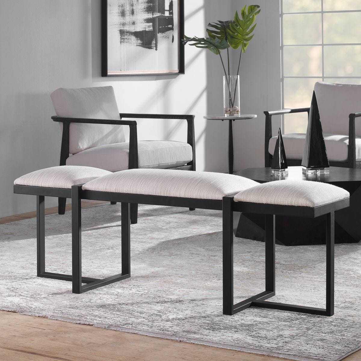 Triple Cloud Bench - stylish bench for any space | Image 1 | InSTYLE Home & Rugs
