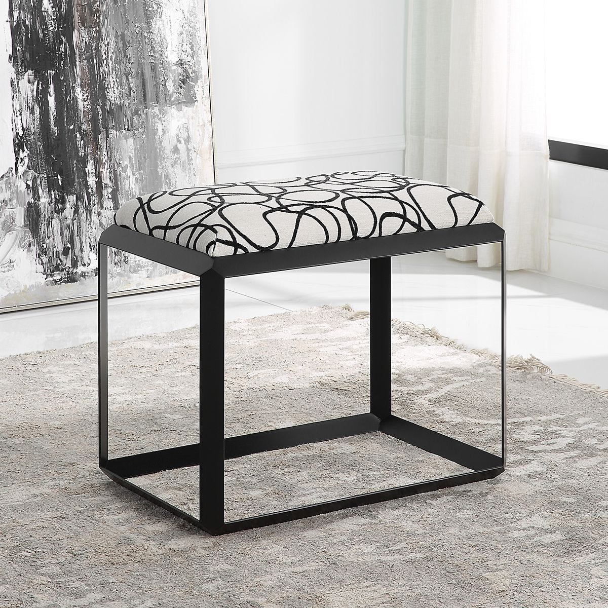 Curls Small Bench - perfect for entryways or patios | Image 1 | InSTYLE Home & Rugs