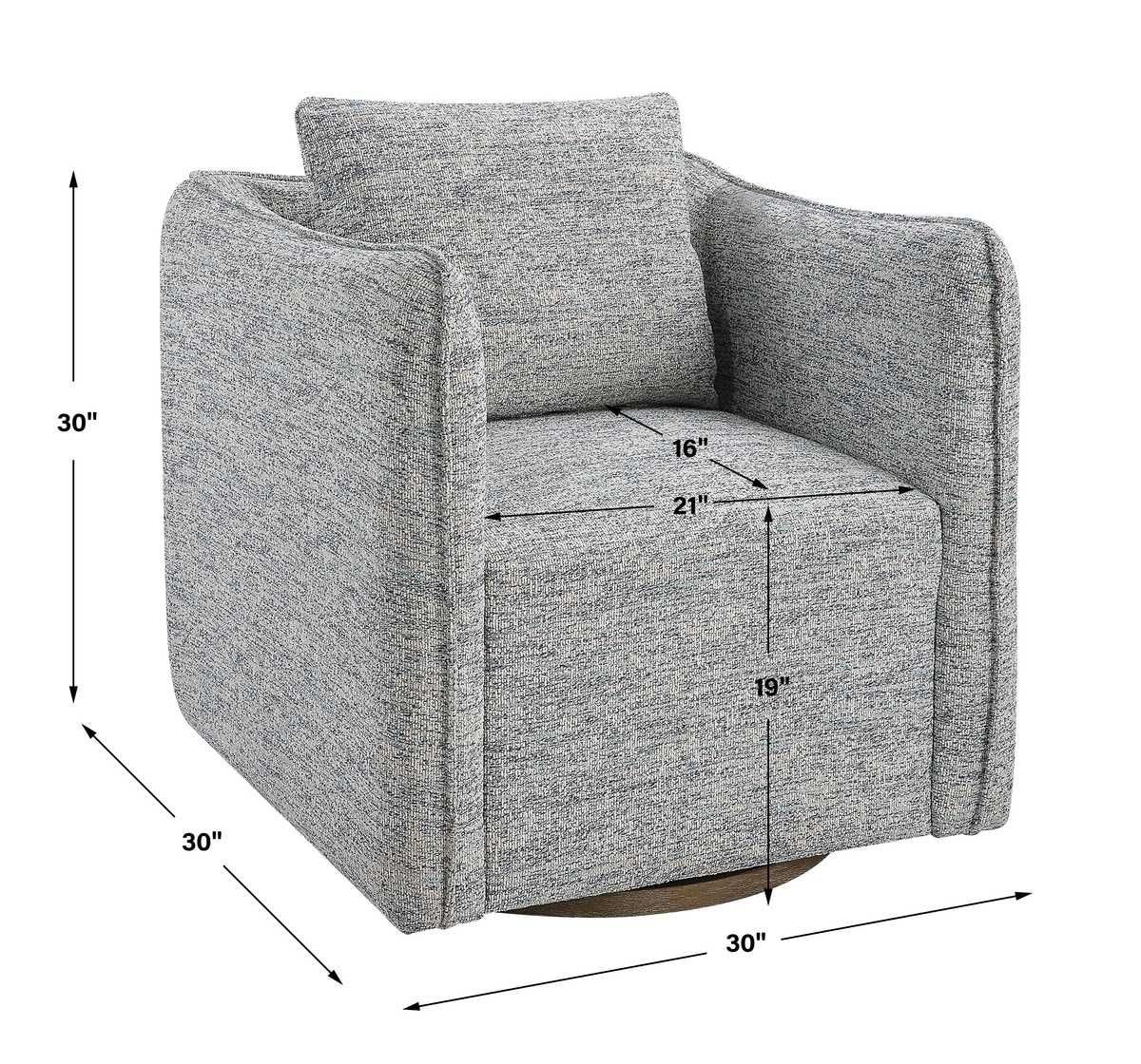Corben Swivel Chair, Blue - durable construction for long-lasting use | Image 8 | InSTYLE Home & Rugs