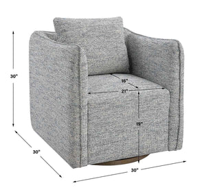Corben Swivel Chair, Blue - durable construction for long-lasting use | Image 8 | InSTYLE Home & Rugs