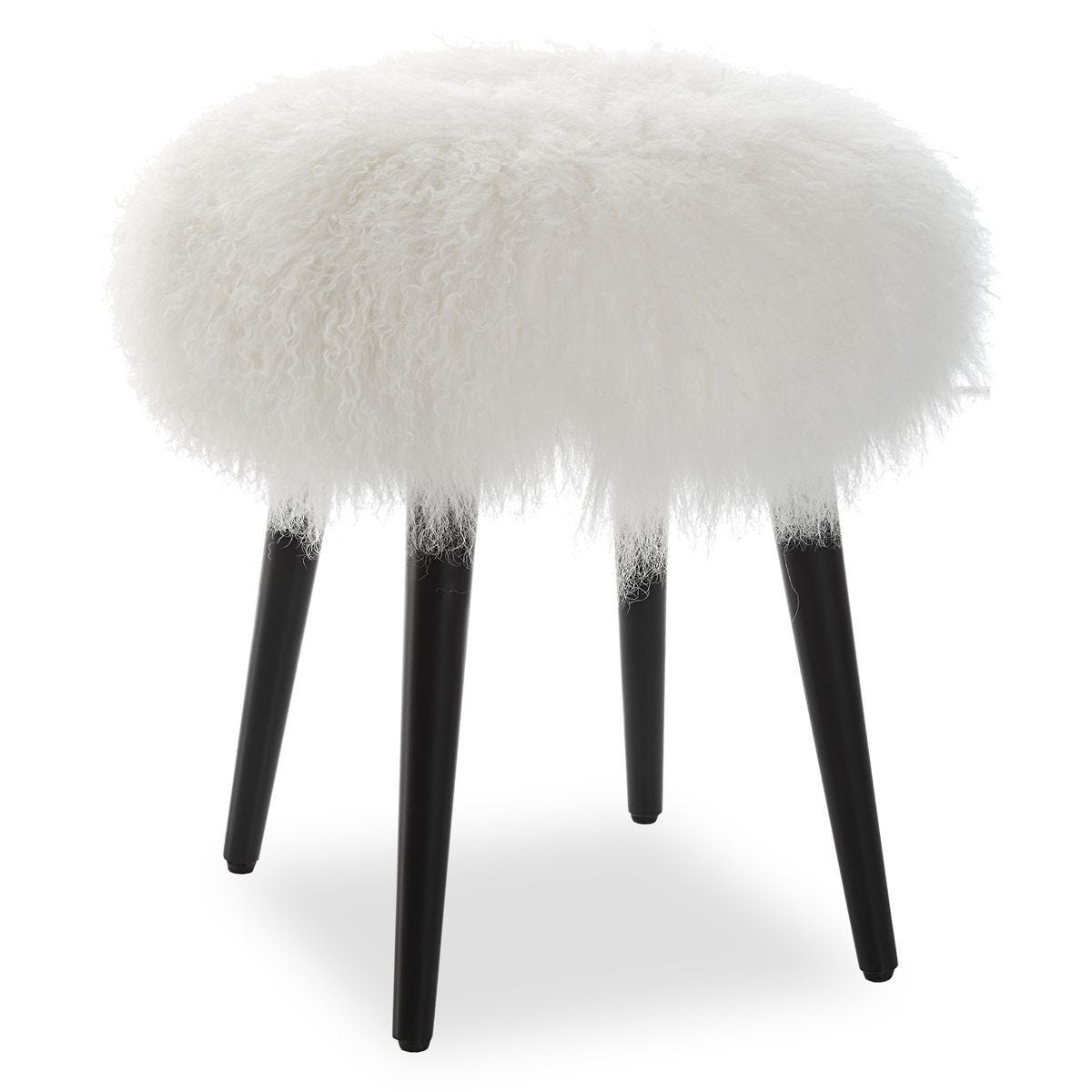 Wooly Accent Stool - available in various heights | Image 2 | InSTYLE Home & Rugs