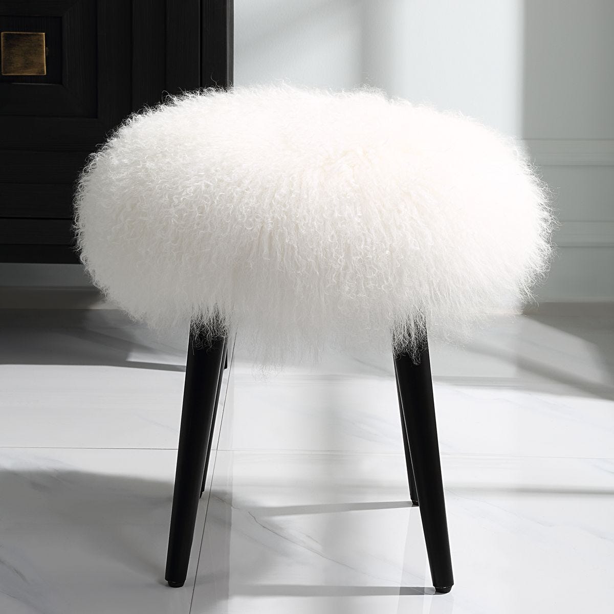 Wooly Accent Stool - available in various heights | Image 3 | InSTYLE Home & Rugs