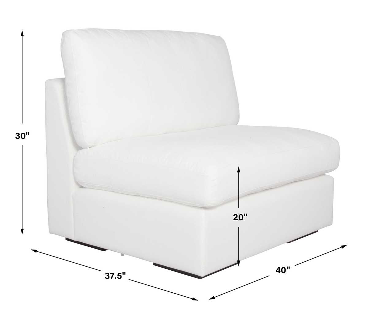 Refuge Sofa, Armless, Arctic White 23854-A - comfortable sofa for modern living | Image 7 | InSTYLE Home & Rugs