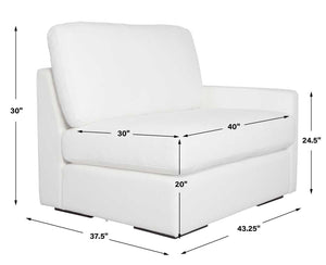Refuge Sofa, Right Arm Facing, Arctic White 23854-R - stylish seating for your home | Image 9 | InSTYLE Home & Rugs