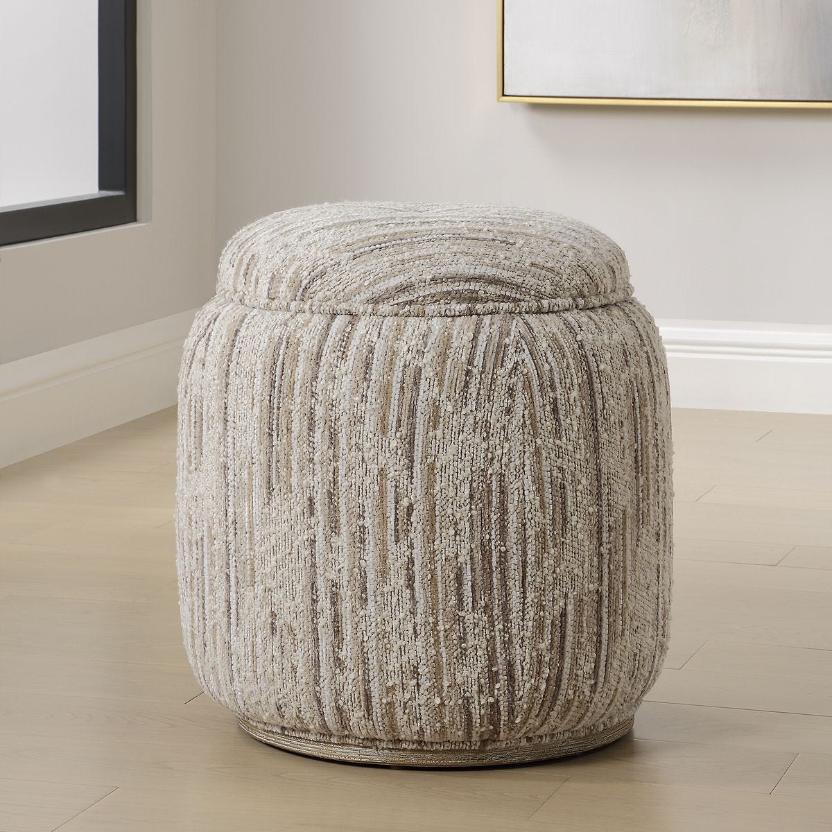 Dialogue Ottoman, Tan - comfortable ottoman for any room | Image 1 | InSTYLE Home & Rugs