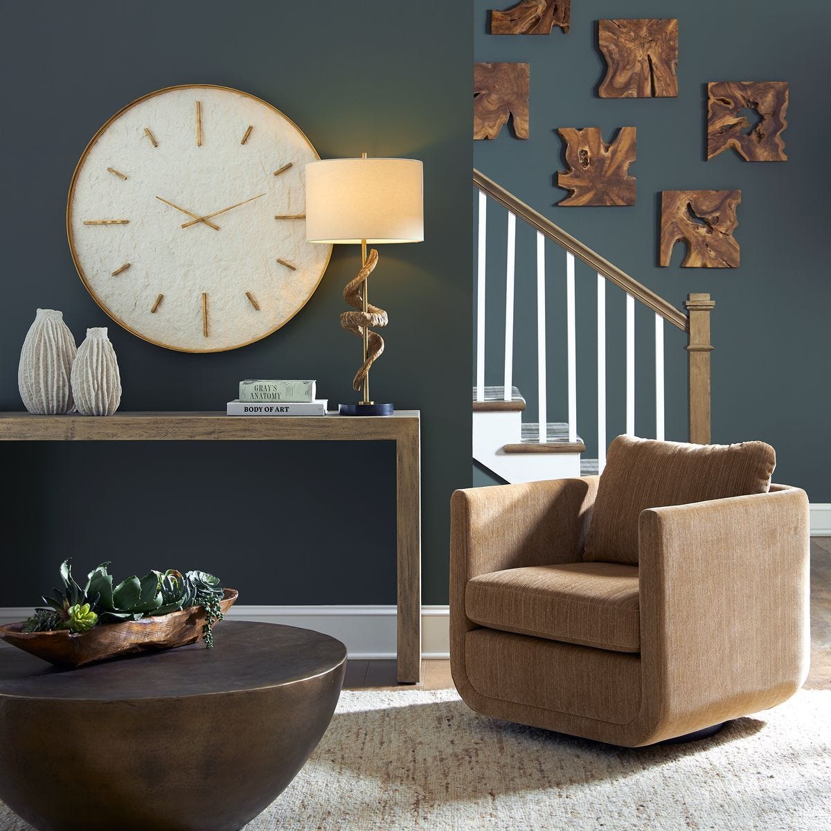 Abound Swivel Chair, Ginger - variety of styles from classic to contemporary | Image 5 | InSTYLE Home & Rugs