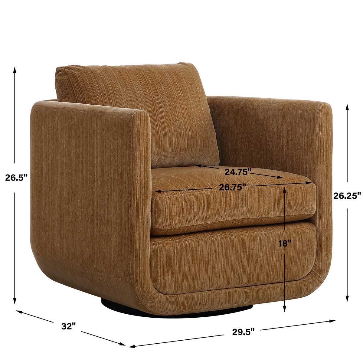 Abound Swivel Chair, Ginger - variety of styles from classic to contemporary | Image 10 | InSTYLE Home & Rugs
