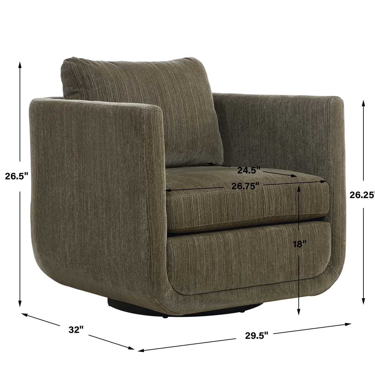 Abound Swivel Chair, Herb - comfortable seating for dining and office spaces | Image 8 | InSTYLE Home & Rugs