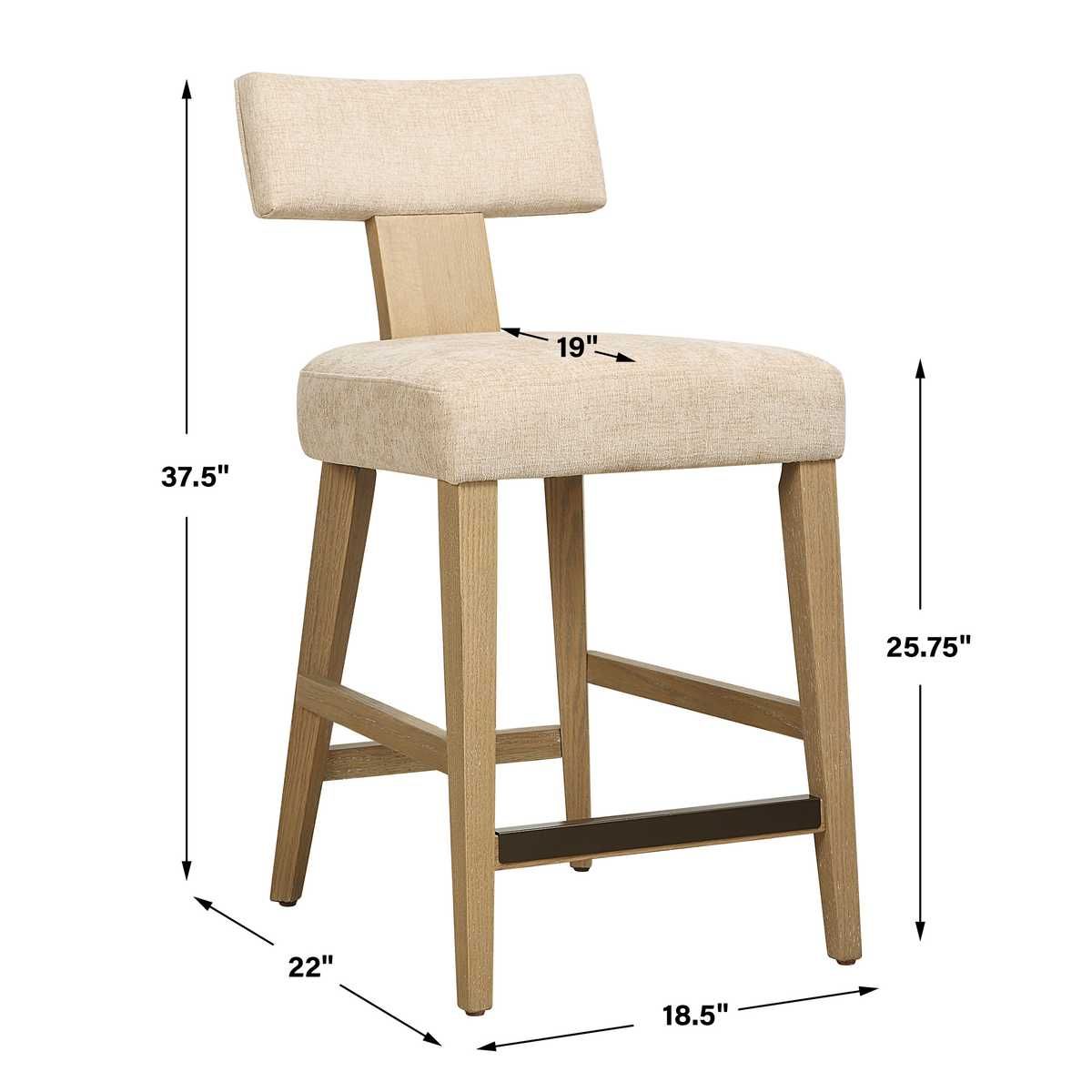 Elysian Counter Stool, Sand - perfect for modern counters | Image 7 | InSTYLE Home & Rugs