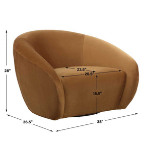 DeSoto Swivel Chair, Hazlenut - comfortable seating for dining and office spaces | Image 9 | InSTYLE Home & Rugs
