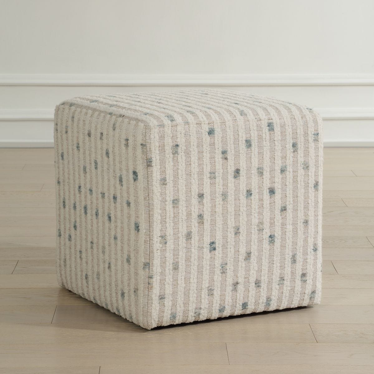 Joie Ottoman, Sea Blue - perfect footrests with style | Image 1 | InSTYLE Home & Rugs