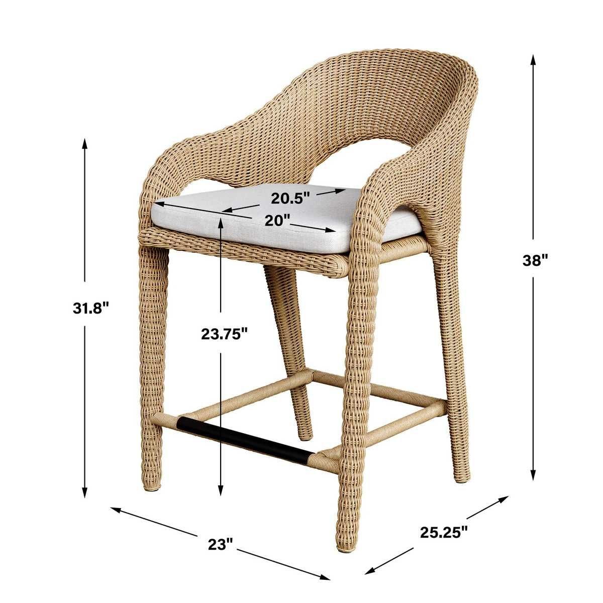 Kavali Outdoor Counter Stool - ergonomic design for comfort | Image 19 | InSTYLE Home & Rugs