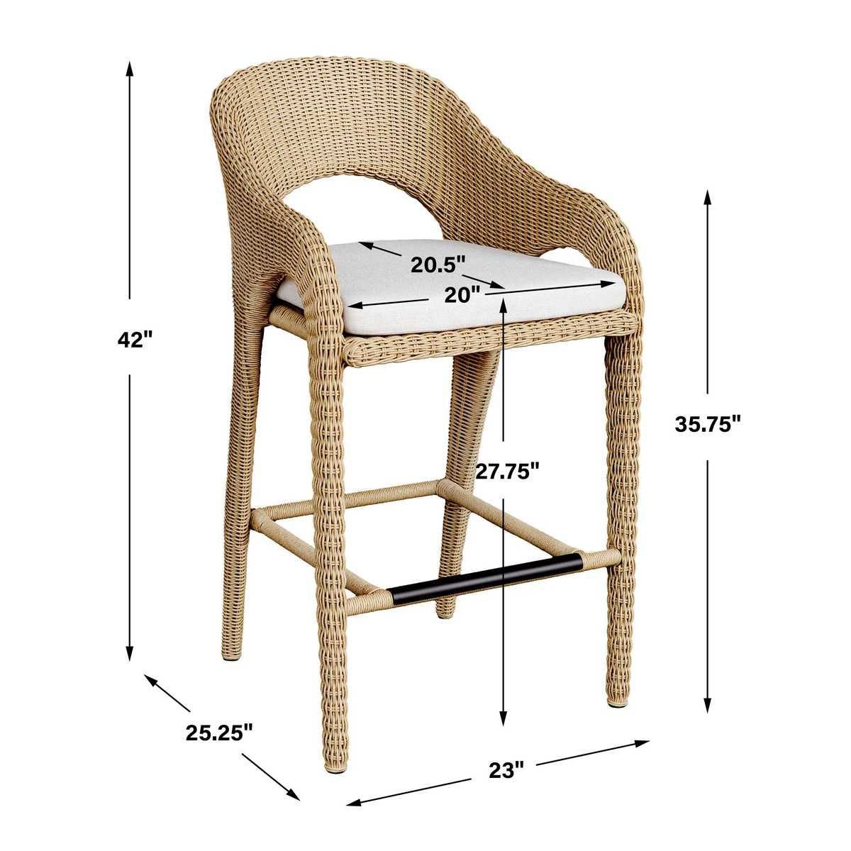 Kavali Outdoor Bar Stool - modern bar stool with adjustable height for flexible seating | Image 13 | InSTYLE Home & Rugs