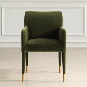 Conifer Dining Arm Chair, Moss - elegant seating for dining areas | Image 1 | InSTYLE Home & Rugs