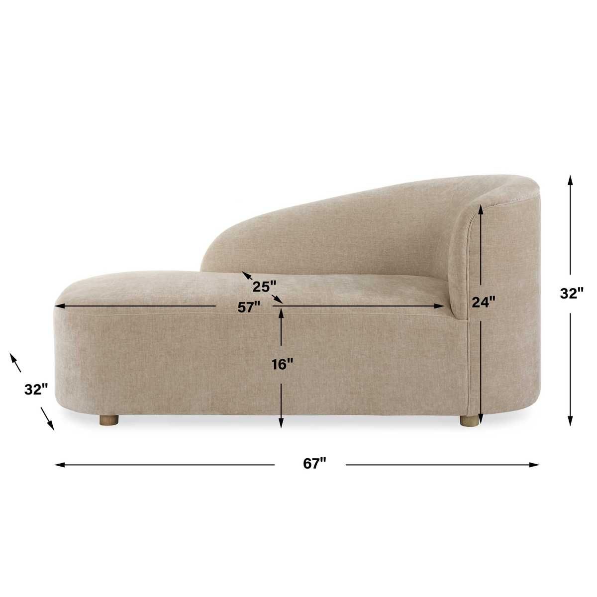 Fae Arm Chaise Lounge - upholstered chaise with padded comfort | Image 8 | InSTYLE Home & Rugs