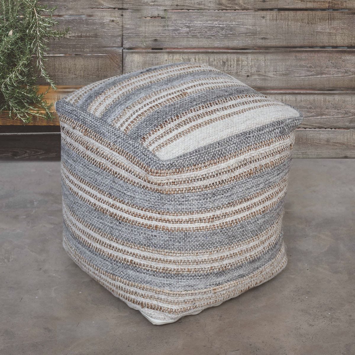 Mesick Pouf - stylish pouf for adding texture and comfort to your living room | Image 3 | InSTYLE Home & Rugs