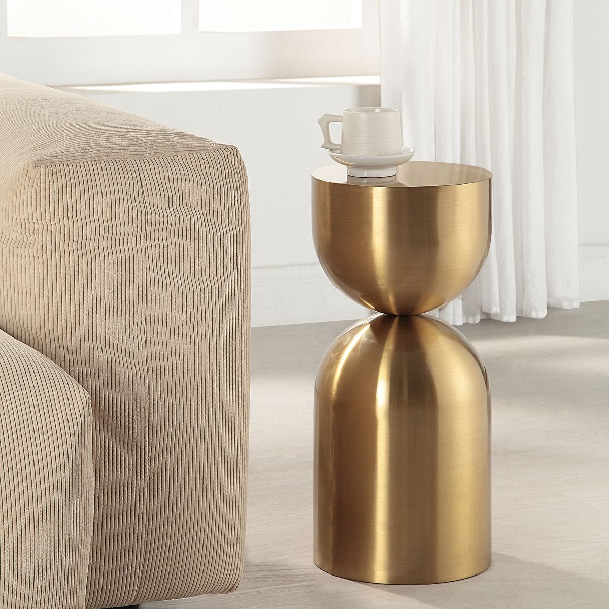 Golden Vessel Accent Table - chic accent table for contemporary home interiors | Image 3 | InSTYLE Home & Rugs