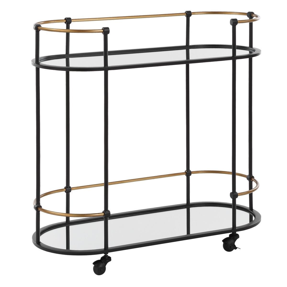 Andre Bar Cart - modern bar cart with wheels for easy mobility and storage | Image 3 | InSTYLE Home & Rugs