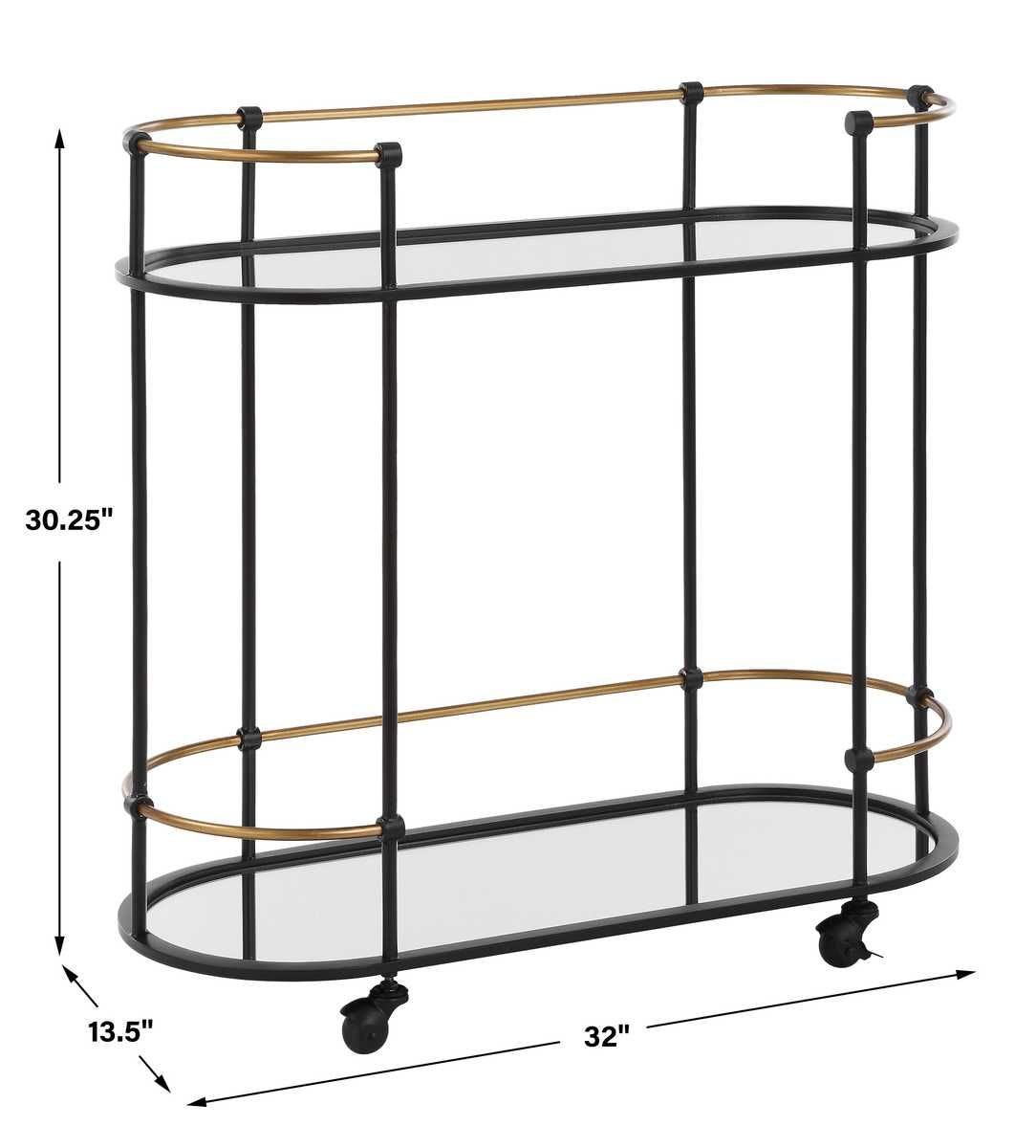 Andre Bar Cart - modern bar cart with wheels for easy mobility and storage | Image 7 | InSTYLE Home & Rugs