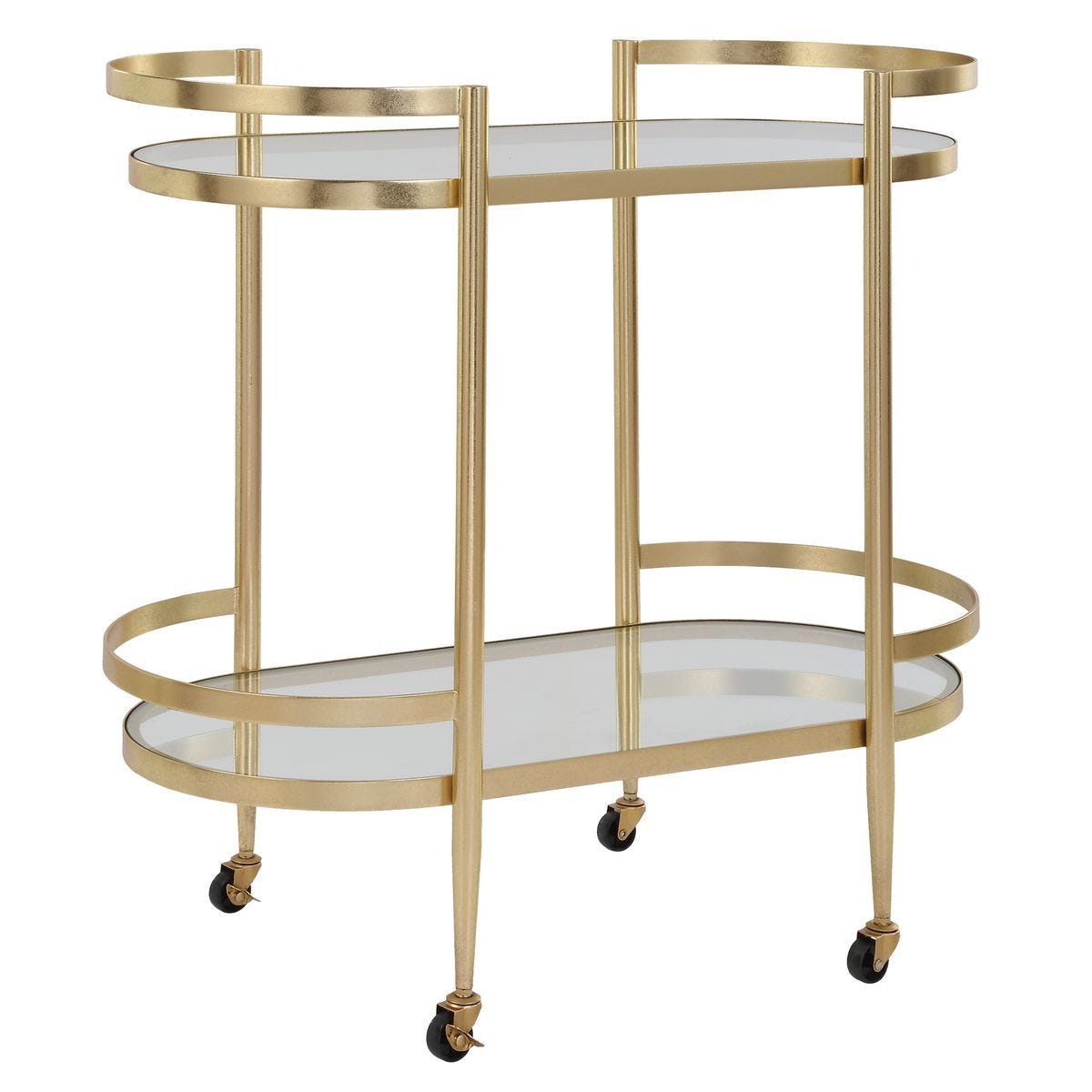 Isabelle Bar Cart - modern bar cart with wheels for easy mobility and storage | Image 4 | InSTYLE Home & Rugs